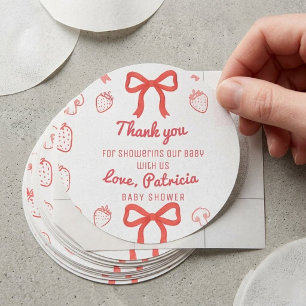 Coquette Pizza Special Delivery Baby Shower Classic Round Sticker