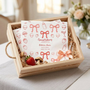 Coquette Pizza Special Delivery Baby Shower Napkin