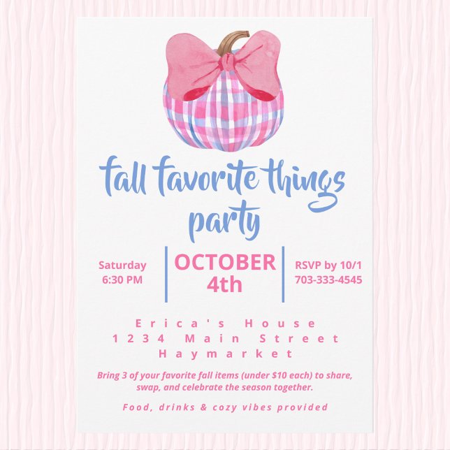 Coquette Plaid Pumpkin Fall Favourite Things Party (Creator Uploaded)