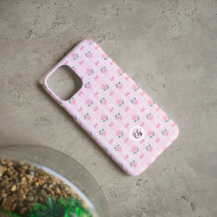 Coquette Plaid Ribbon & Rose Pink  iPhone 15 Case