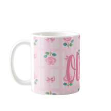 Coquette Plaid Ribbon & Rose Pink