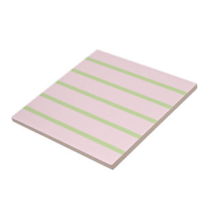 Coquette Preppy Chic Pastel Green And Pink Stripes Tile