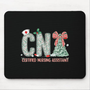 Coquette Preppy Christmas Cna Nurse Christmas Tree Mouse Mat