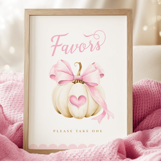 Coquette Pumpkin Baby Shower Favours Sign  (Creator Uploaded)
