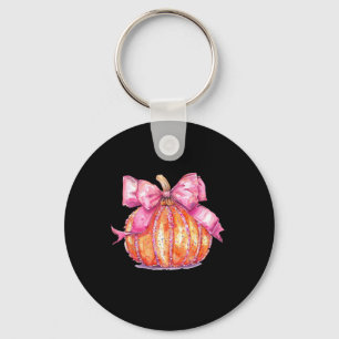 Coquette Pumpkin Bow Disco Ball Cute Girly Hallowe Key Ring