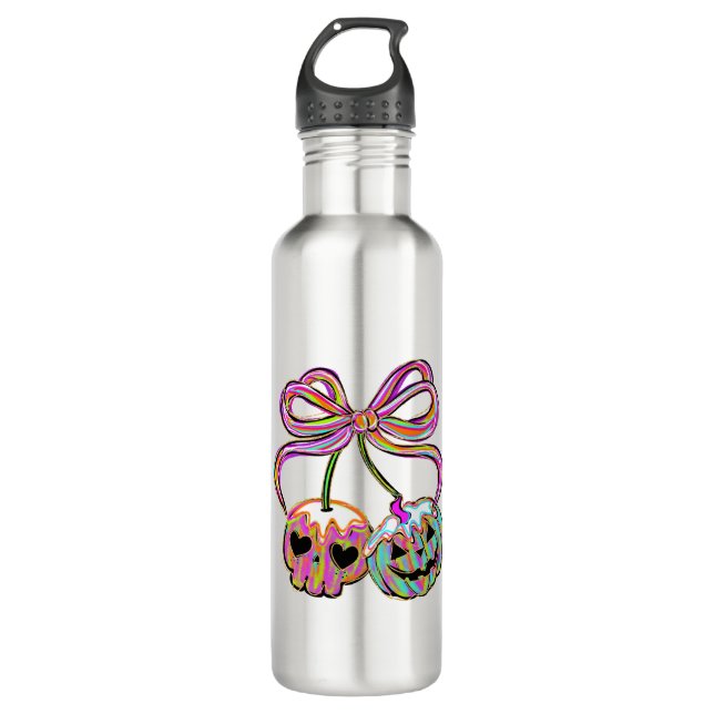 Coquette Pumpkin Cherries Halloween 710 Ml Water Bottle (Front)