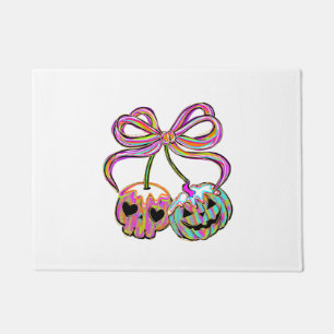 Coquette Pumpkin Cherries Halloween Doormat