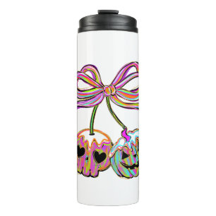 Coquette Pumpkin Cherries Halloween Thermal Tumbler