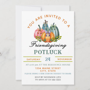 Coquette Pumpkin Friendsgiving Potluck Invitation