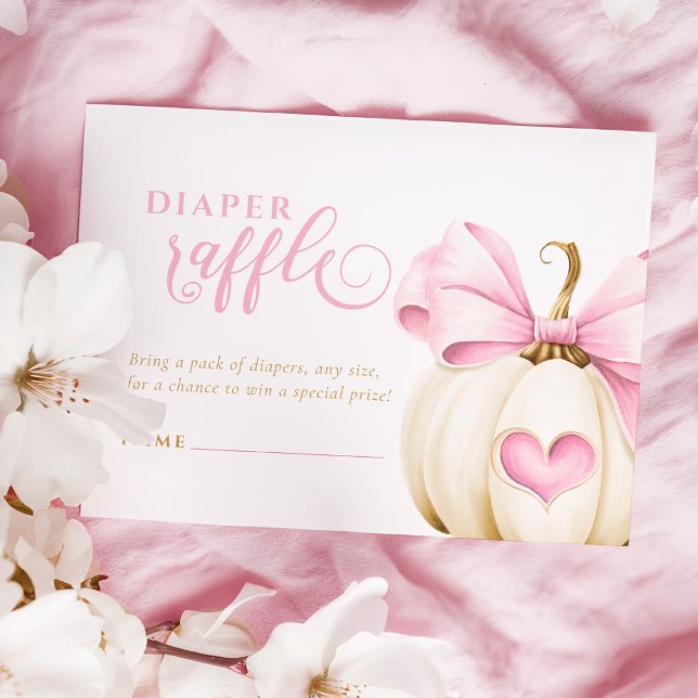 Coquette Pumpkin Girl Diaper Raffle Enclosure Card (Creator Uploaded)