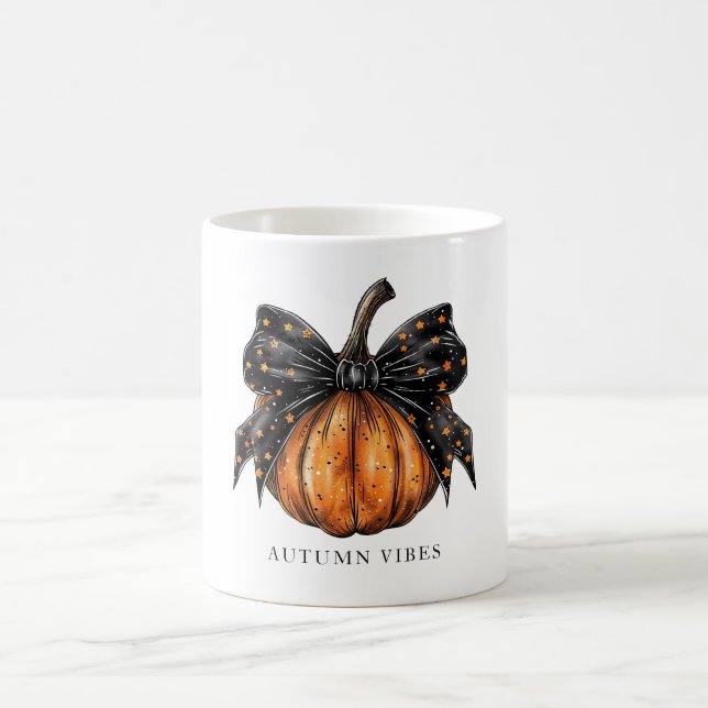 Coquette Pumpkin With Bow Fall Coffee Mug (Center)