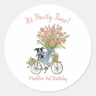 Coquette Puppy Birthday Party Stickers