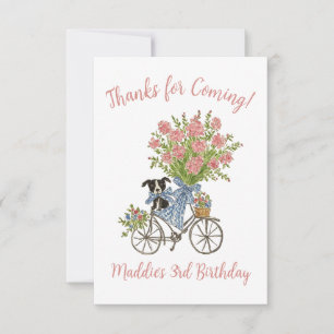 Coquette Puppy Birthday Party Thank You Cards