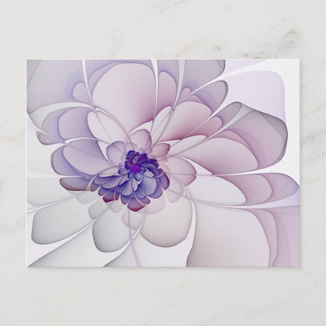 Coquette Purple Abstract Flower Postcard (Front)