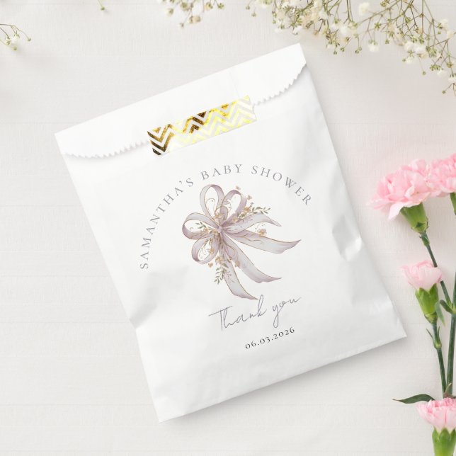 Coquette purple bow baby shower  favour bags (Sealed)