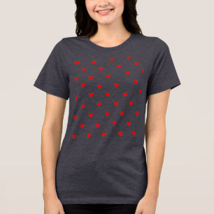 Coquette Red Hearts Pattern Graphic T-Shirt Tri-Blend Shirt