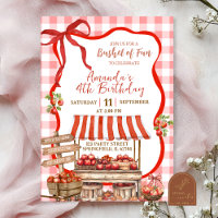 Coquette Red Plaid Bow Apple Orchard Birthday