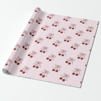 Coquette Ribbon Bows and Cherries phone case Wrapping Paper