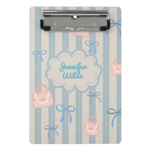 Coquette Ribbons Personalised Name Mini Clipboard