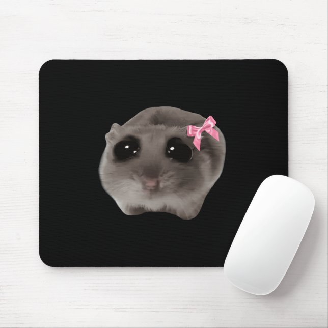 Coquette Sad Hamster Meme Mouse Pad (With Mouse)