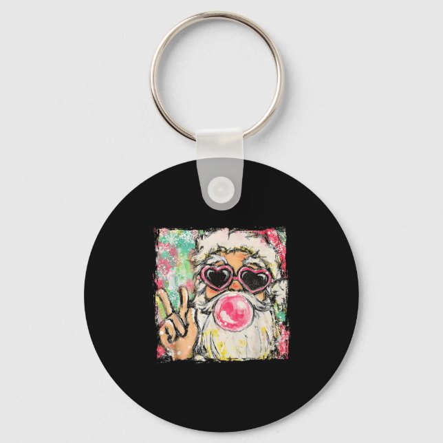 Coquette Santa Christmas Bubble Gum Sungles Xmas H Key Ring (Front)