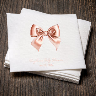 Coquette Satin Cream Bow Personalised Napkin