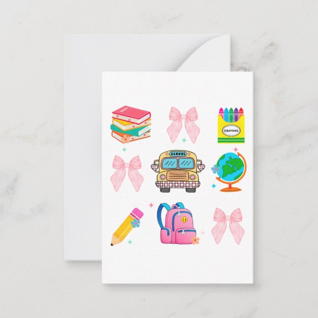 Coquette School ,Back To School Shirts,Teacher Coq Card (Front)