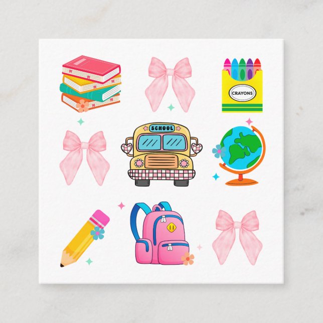 Coquette School ,Back To School Shirts,Teacher Coq Enclosure Card (Front)