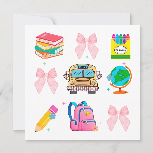 Coquette School ,Back To School ,Teache Holiday Card (Front)