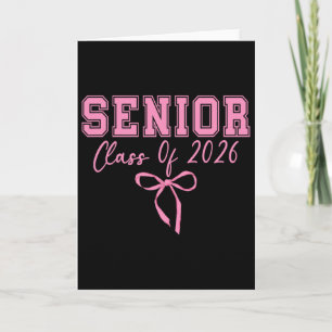 Coquette Senior 2026 Cl Of 2026 Pink Bow Graduatio Card