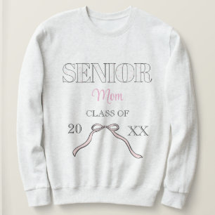 Coquette Senior Mom Graduate Custom Pink Bow  Sweatshirt