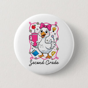 Coquette Silly Goose 2nd Grade Kid Girl 1st Day Of 6 Cm Round Badge