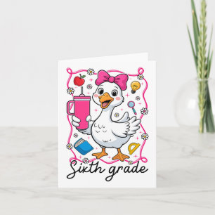 Coquette Silly Goose 6th Grade Kid Girl 1st Day Of Card
