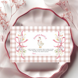 Coquette Silly Goose Diaper Raffle Ticket  Enclosure Card