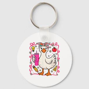 Coquette Silly Goose Teacher Back To School Preppy Key Ring