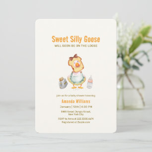 Coquette Silly Mother Goose Brunch Baby Shower Invitation