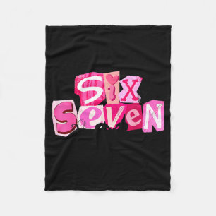 Coquette Six Seven Valentine Funny Saying 67 Meme Fleece Blanket