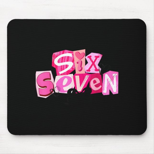 Coquette Six Seven Valentine Funny Saying 67 Meme  Mouse Mat (Front)