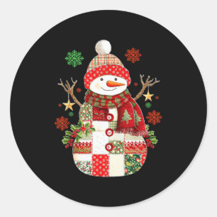 Coquette Snowman For Teens Grandkids Kids Family C Classic Round Sticker