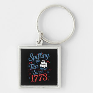 Coquette Spilling The Tea Since 1773 4Th Of July Key Ring