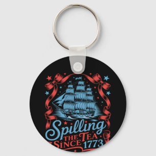 Coquette Spilling The Tea Since 1773 4Th Of July Key Ring