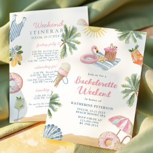 Coquette Summer Bachelorette Party Itinerary Invitation