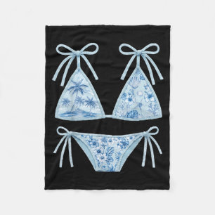 Coquette Summer Bikini Preppy Swimsuit Women Fleece Blanket