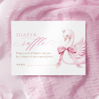 Coquette Swan Princess Baby Shower Diaper Raffle