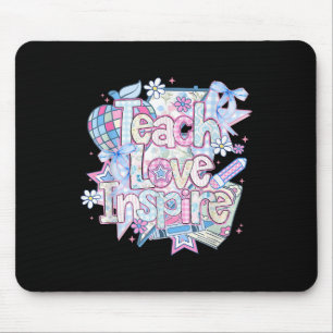 Coquette Teach Love Inspire Girly Back To School B Mouse Mat