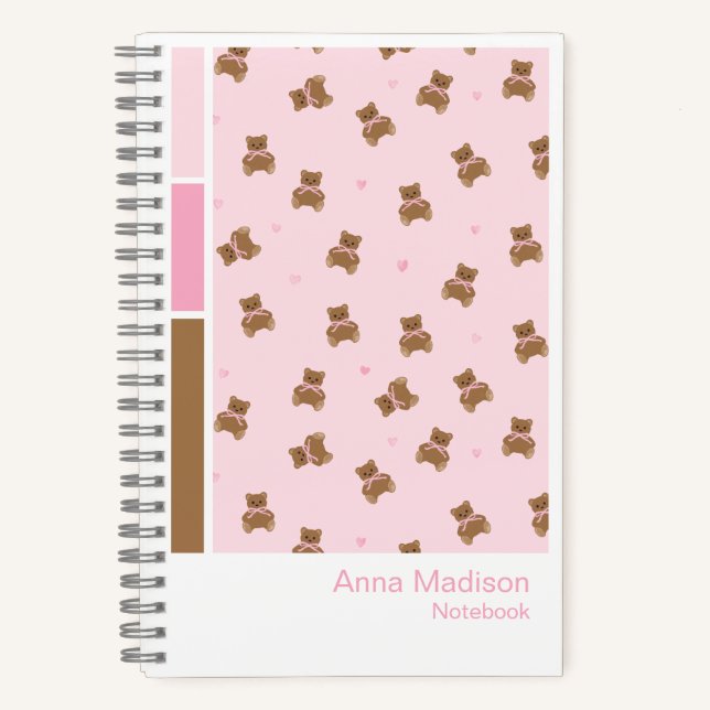 Coquette Teddy Bears Vertical Palette Notebook (Front)