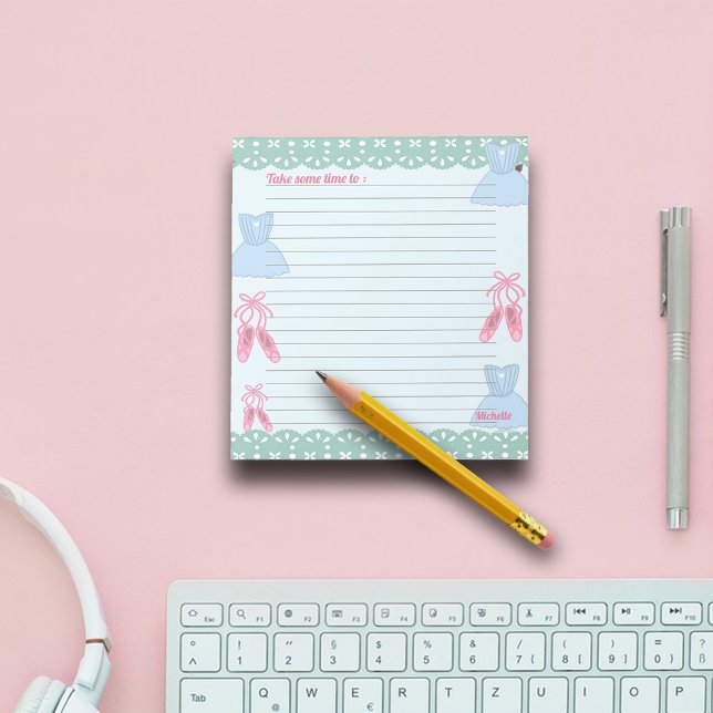 Coquette theme Ballet Personalise Notepad (Creator Uploaded)