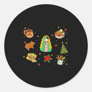 Coquette Tis The Season Mexican Christmas Spanish  Classic Round Sticker
