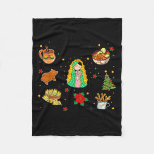 Coquette Tis The Season Mexican Christmas Spanish Fleece Blanket