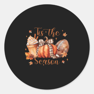 Coquette Tis The Season Pumpkin Thanksgiving Fall Classic Round Sticker